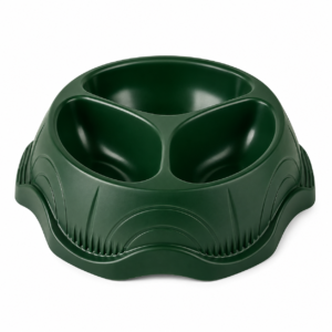 Triple-Compartment Raised Dog Feeding Bowl